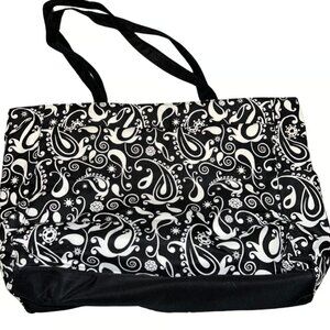 Totes Black & White Paisley Tote Bag